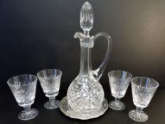 Vintage Crystal Decanter & Glasses Drink Set