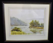 Original Watercolour Landscape River Scene Signed by Artist