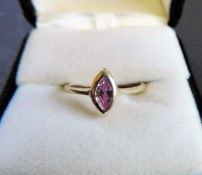 Sterling Silver 0.50ct Marquise Cut Amethyst Ring