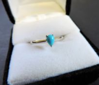 Sterling Silver Turquoise Gemstone Set Ring