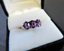 Sterling Silver 2.5 carat Amethyst Ring