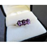 Sterling Silver 2.5 carat Amethyst Ring