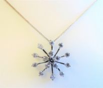 Sterling Silver White Topaz Snowflake Necklace