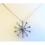 Sterling Silver White Topaz Snowflake Necklace