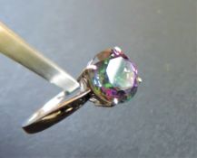 5.75 carat Mystic Fire Topaz Sterling Silver Ring