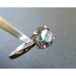 5.75 carat Mystic Fire Topaz Sterling Silver Ring