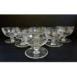 Antique Edwardian Etched Glass Dessert Bowls