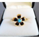 Turquoise Ring in Sterling Silver Gilt