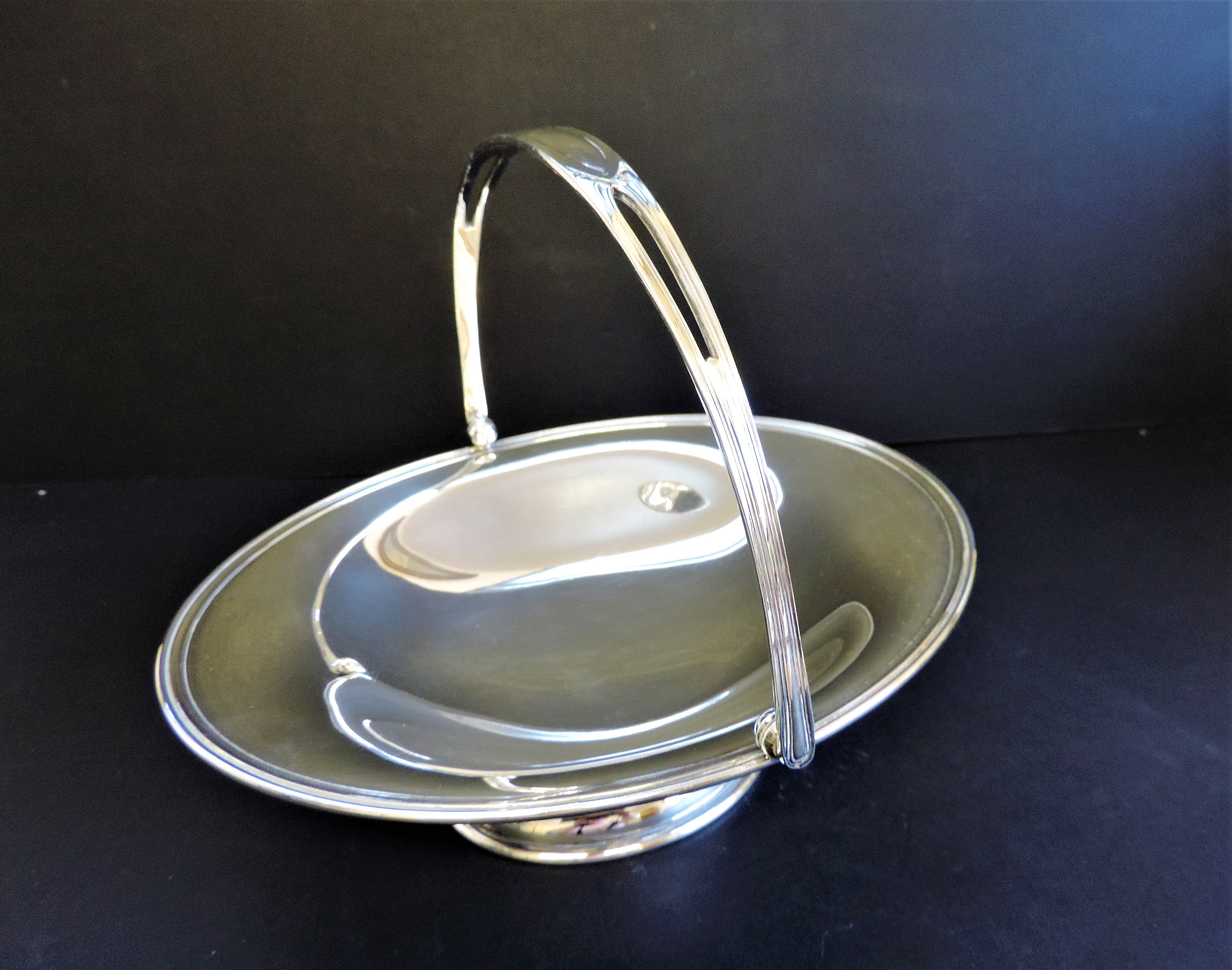 Antique Art Nouveau Silver Plated Cake Serving Basket - Image 5 of 6