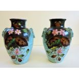 Pair of Victorian Hand Painted Vases