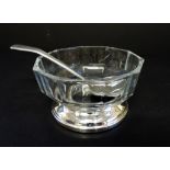 Vintage Silver Plate & Glass Preserve/Jam/Marmalade Dish & Spoon