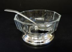 Vintage Silver Plate & Glass Preserve/Jam/Marmalade Dish & Spoon