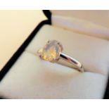 0.78 carat Crystal Clear Jelly Opal Ring in Sterling Silver