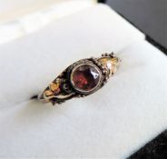 Vintage Garnet Ring in 925 Sterling Silver