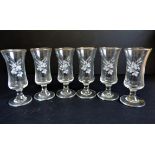 Vintage set of 6 Sherry Schooner Glasses