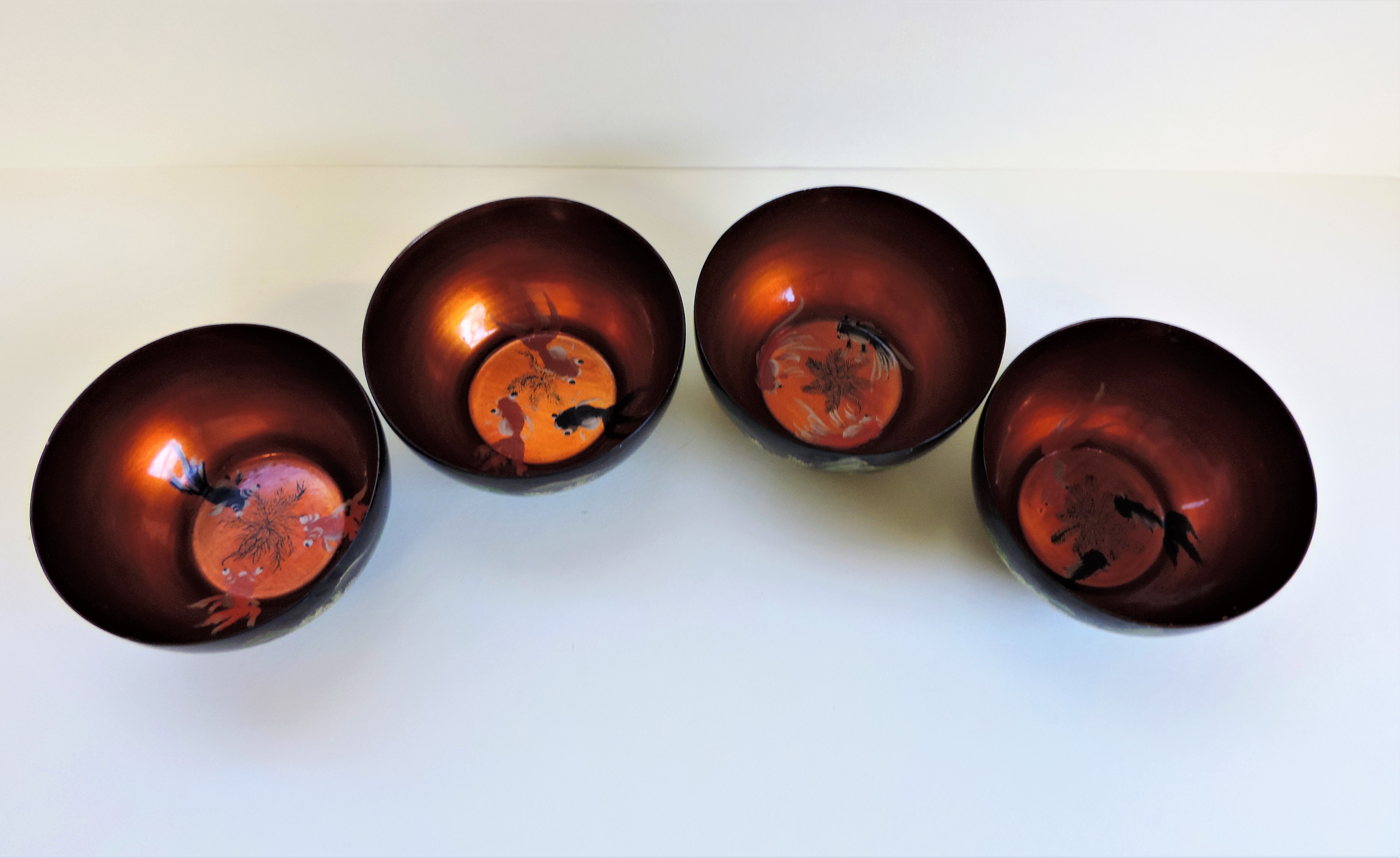 Vintage Japanese Hand Painted Lacquer Bowls - Image 7 of 18