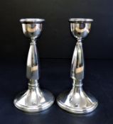 Pair Antique Sterling Silver Candlesticks Hallmarked Date 1927