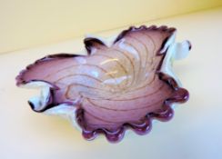 Murano Fratelli Toso Glass Biomorphic Bowl