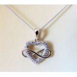 925 Sterling Silver Heart Shaped Pendant Necklace