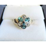 Sterling Silver 1.50ct Blue & White Topaz Ring