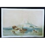 E Ravenscroft Original Watercolour of a Shipwreck