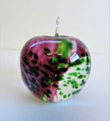 Hand Crafted Crystal Apple Paperweight