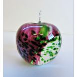 Hand Crafted Crystal Apple Paperweight