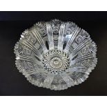 Large Vintage Bohemian Crystal Bowl