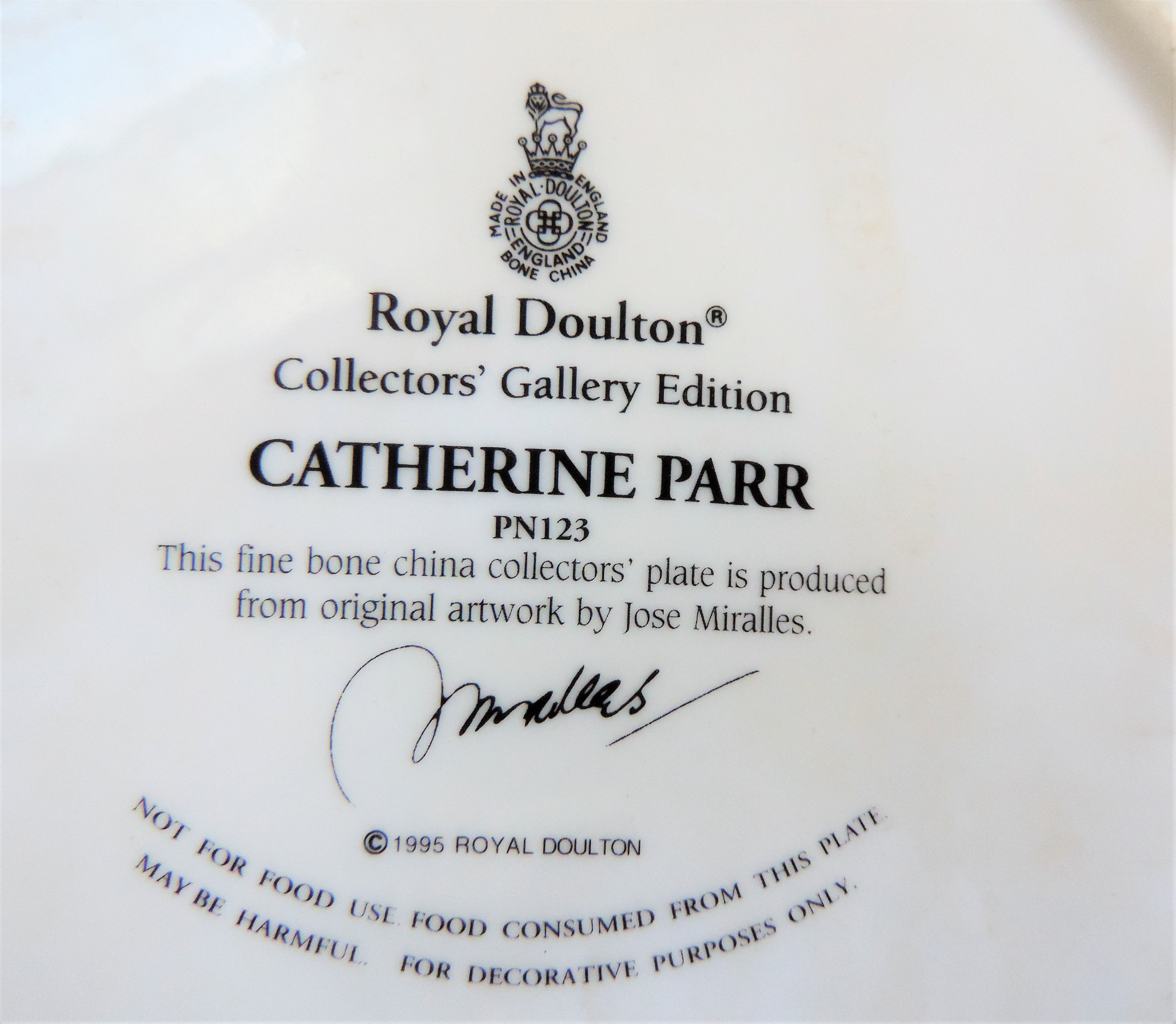 Royal Doulton King Henry VIII Series Catherine Parr' Fine Bone China Plate - Image 5 of 6
