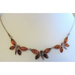 Sterling Silver Baltic Amber Necklace