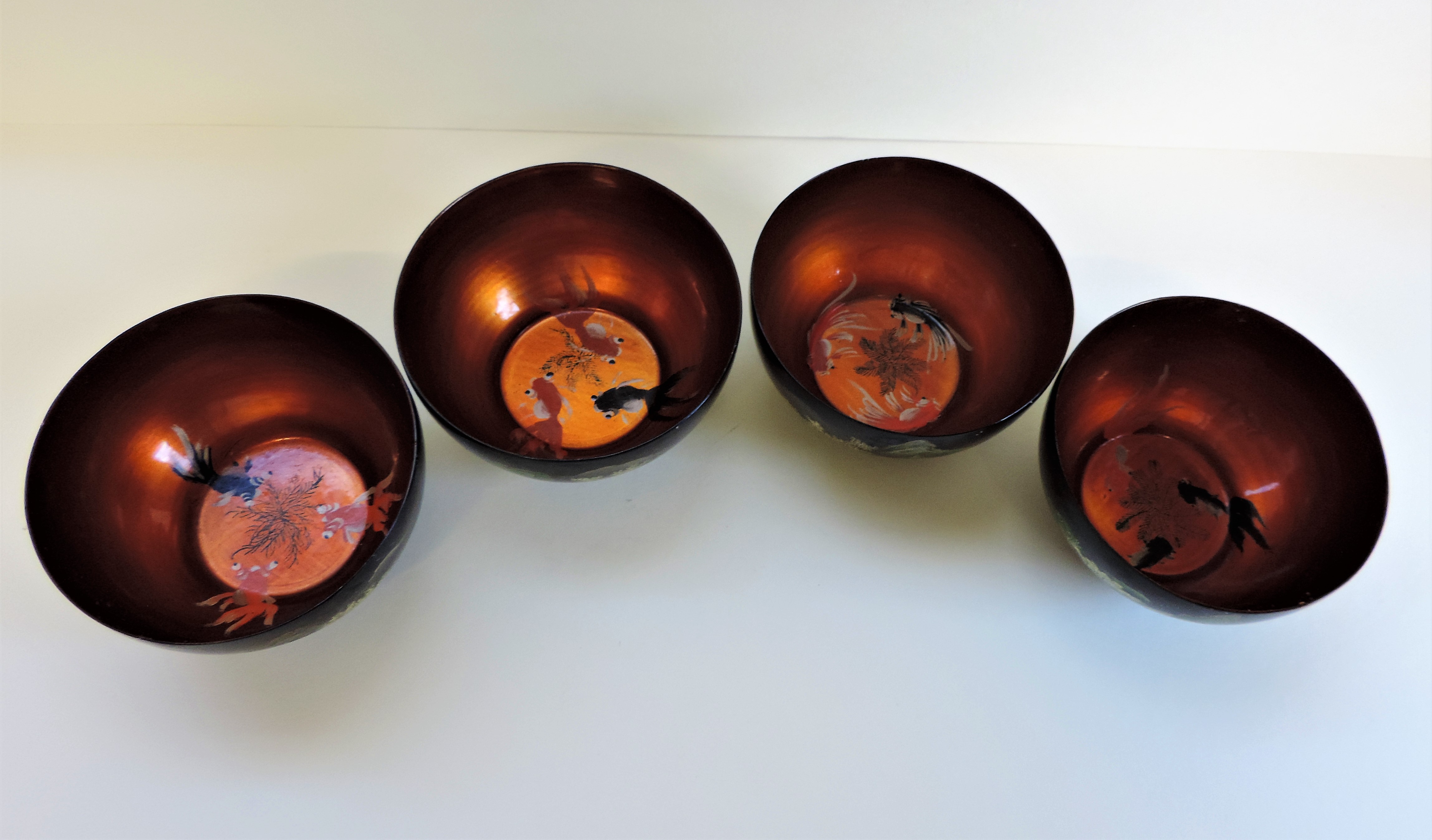Vintage Japanese Hand Painted Lacquer Bowls - Image 5 of 18