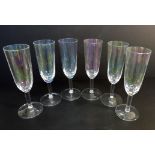 Set 6 Iridescent Crystal Champagne Flutes