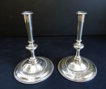 Pair Thomas Bradbury & Sons Silver Plated Candlesticks