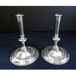 Pair Thomas Bradbury & Sons Silver Plated Candlesticks