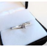 Sterling Silver Diamond Solitaire Ring