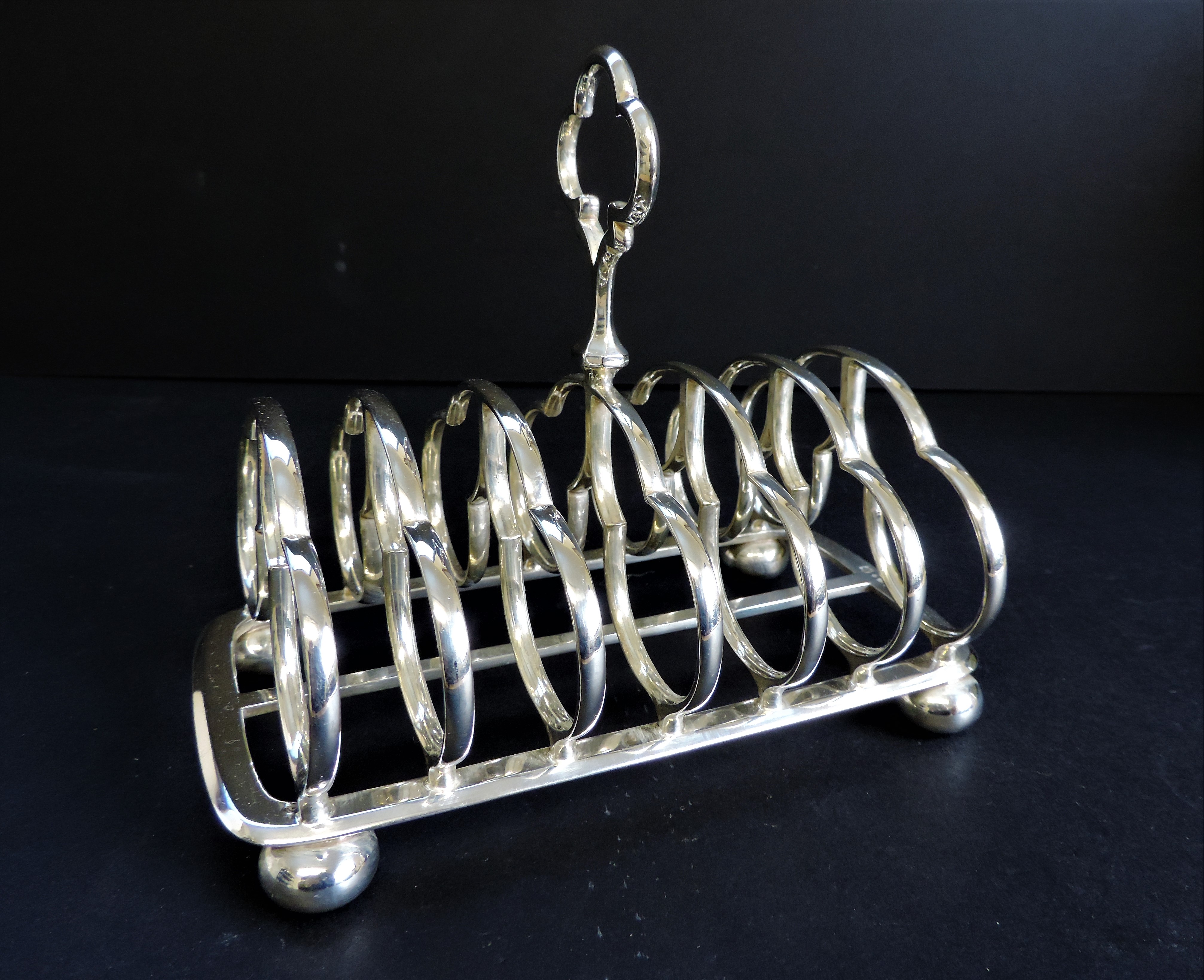 Antique Art Nouveau Elkington & Co Silver Plated Toast Rack - Image 2 of 5