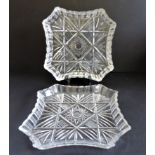 Matching Pair Bohemian Crystal Serving Trays