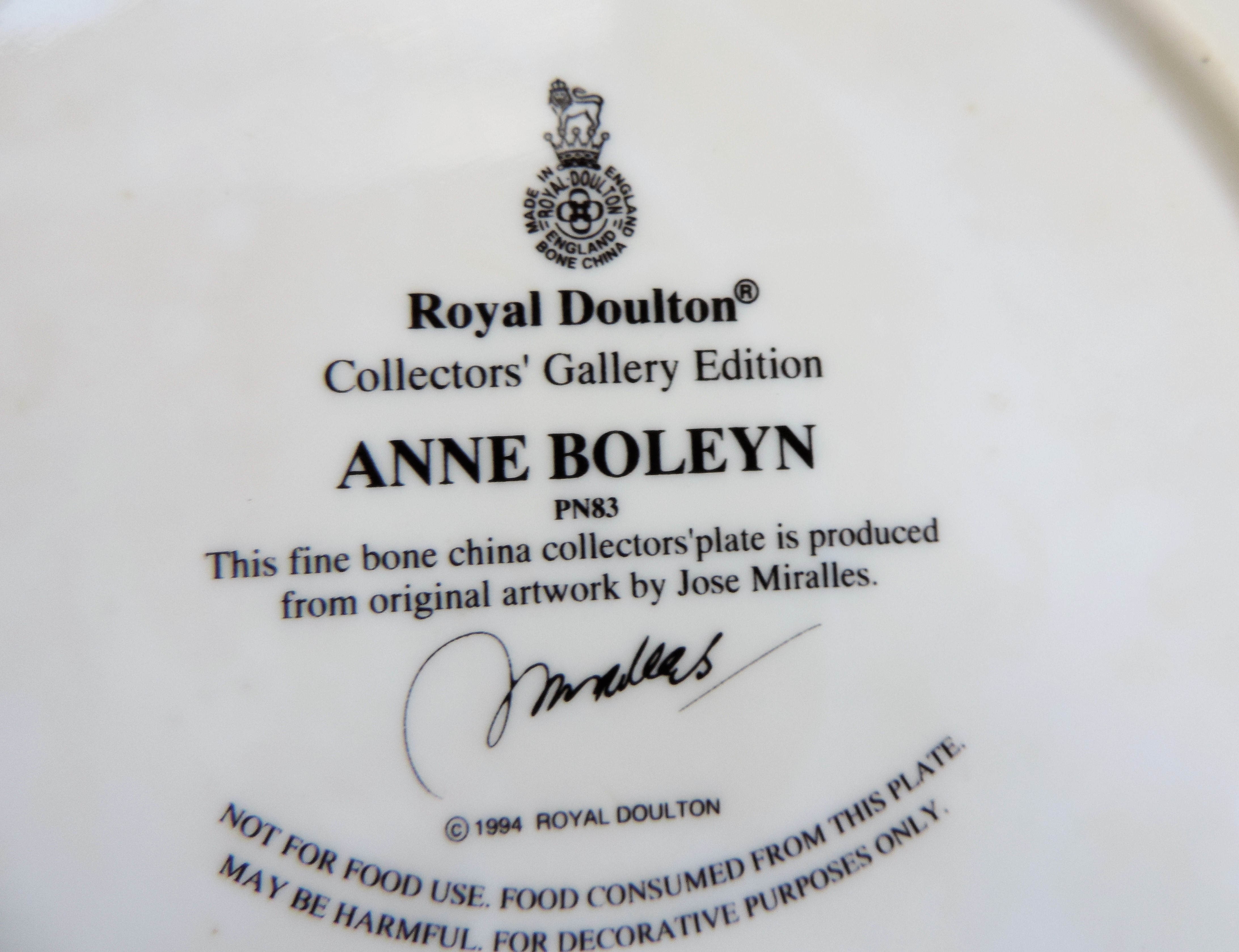 Royal Doulton King Henry VIII Series 'Anne Boleyn' Fine Bone China Plate - Image 8 of 8