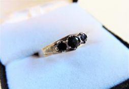 Vintage Sterling Silver Sapphire Ring