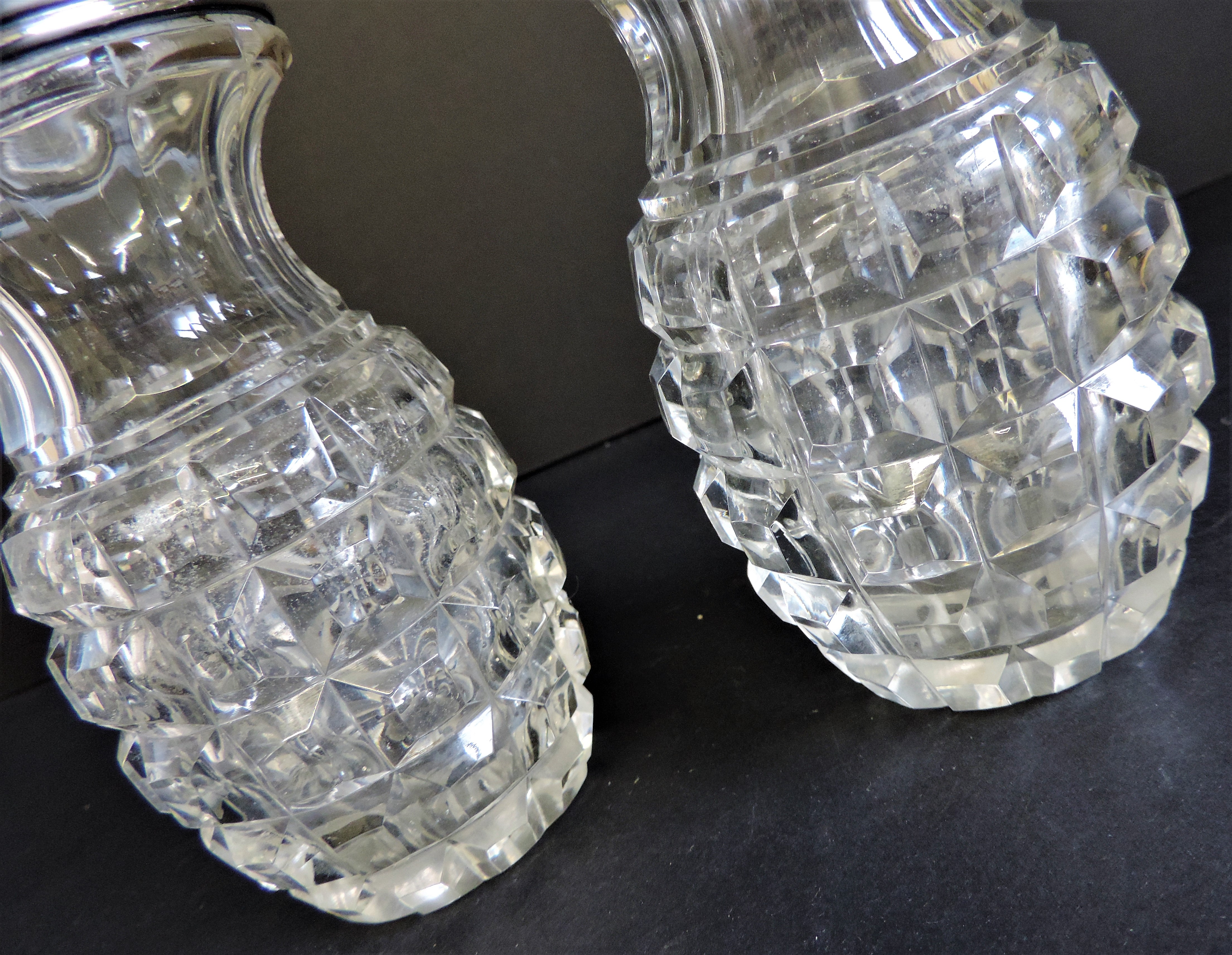 Pair of Antique Silver Rimmed Vases - Image 5 of 6