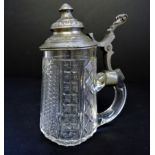 Antique German Cut Glass Tankard