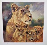 Limited Edition 'Lioness Cats & Cubs' by Donald Grant