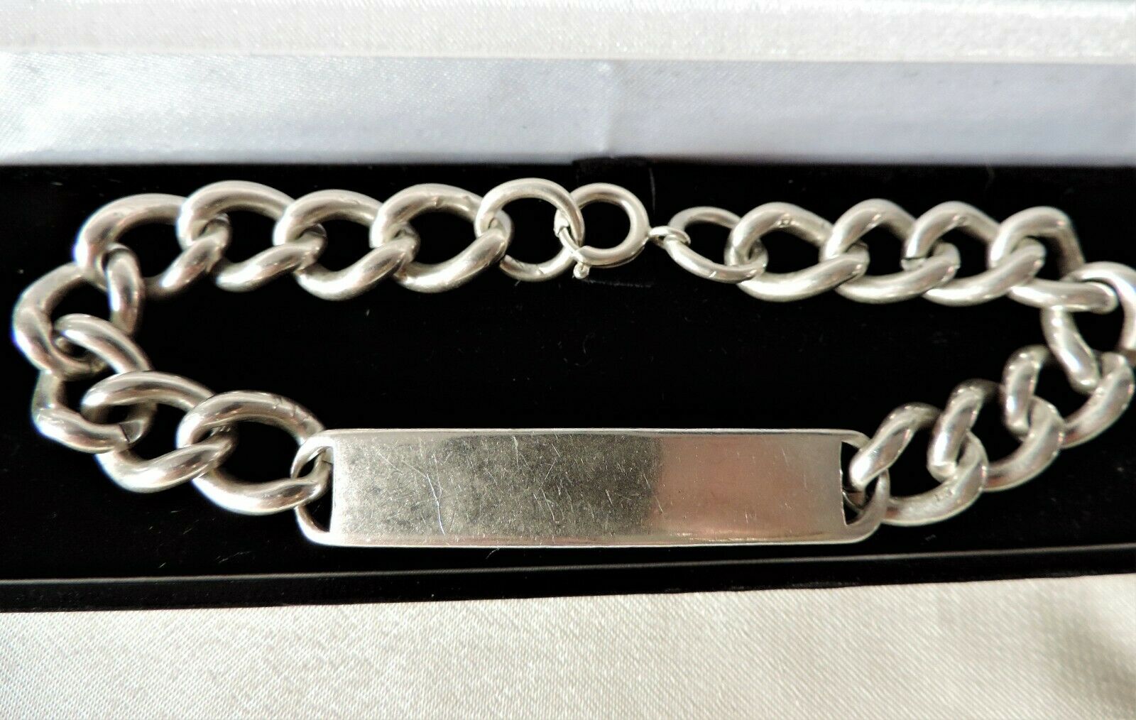 Vintage Solid Sterling Silver Men's ID Bracelet - Image 3 of 5