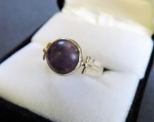 1.8ct Cabochon Amethyst Ring in 925 Sterling silver