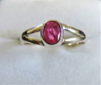 Sterling Silver 0.57 ct Pink Topaz Ring