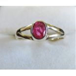 Sterling Silver 0.57 ct Pink Topaz Ring