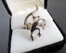 925 Sterling Silver Lizard Ring