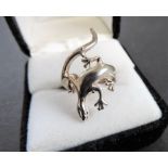 925 Sterling Silver Lizard Ring