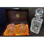 Thomas Webb Crystal Brandy Glasses & Decanter Drinks Set