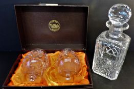 Thomas Webb Crystal Brandy Glasses & Decanter Drinks Set